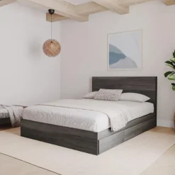 Full Size Panel Headboard, Bark Grey - Nexera
