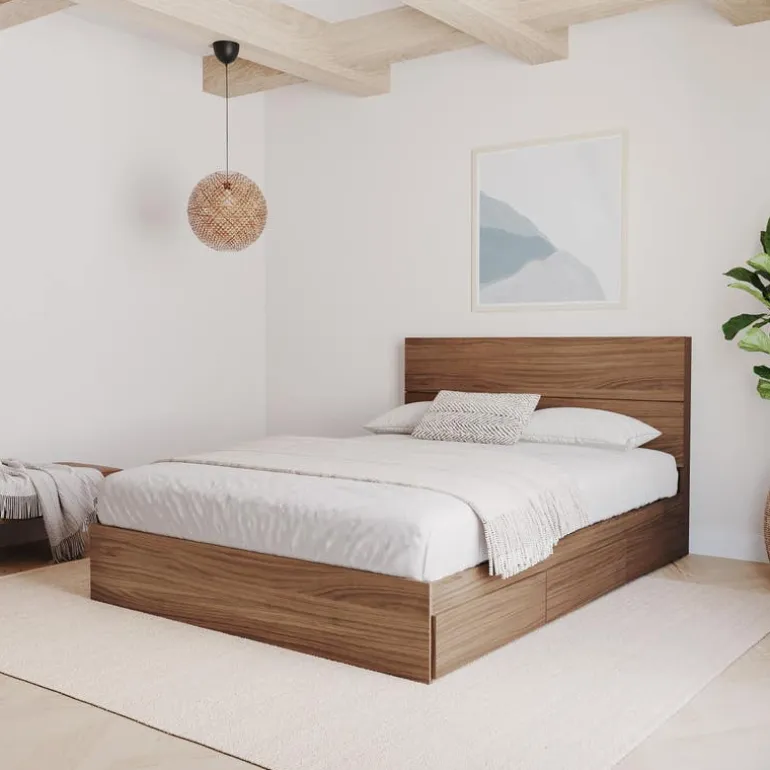 Full Size Panel Headboard, Walnut - Nexera