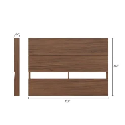 Full Size Panel Headboard, Walnut - Nexera
