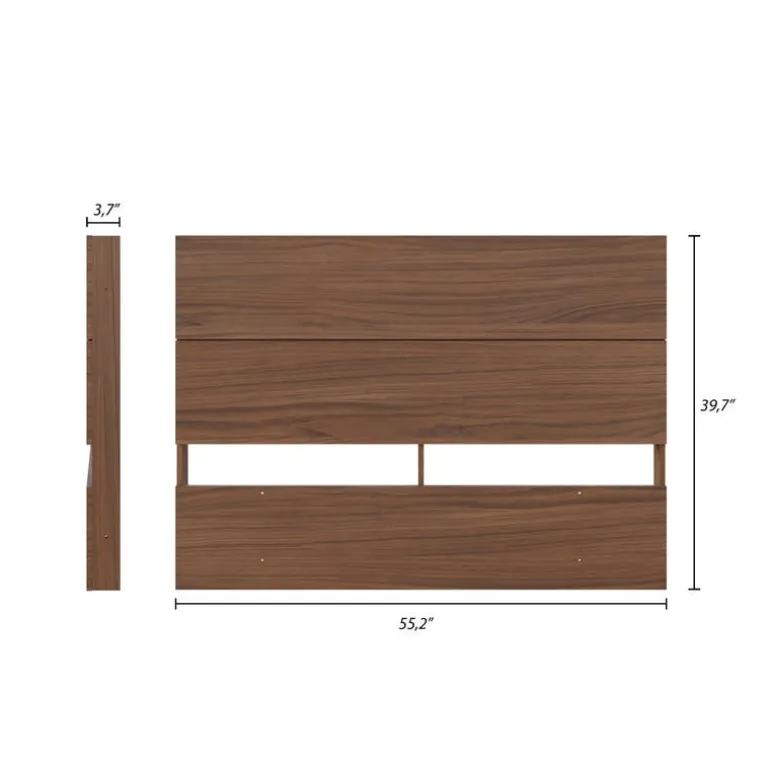 Full Size Panel Headboard, Walnut - Nexera