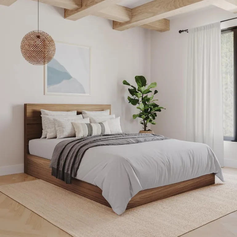 Full Size Panel Headboard, Walnut - Nexera
