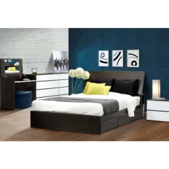 Full Size Panel Headboard, Ebony - Nexera