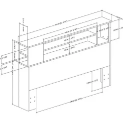 Full/Queen Bookcase Headboard (54/60'') - South Shore