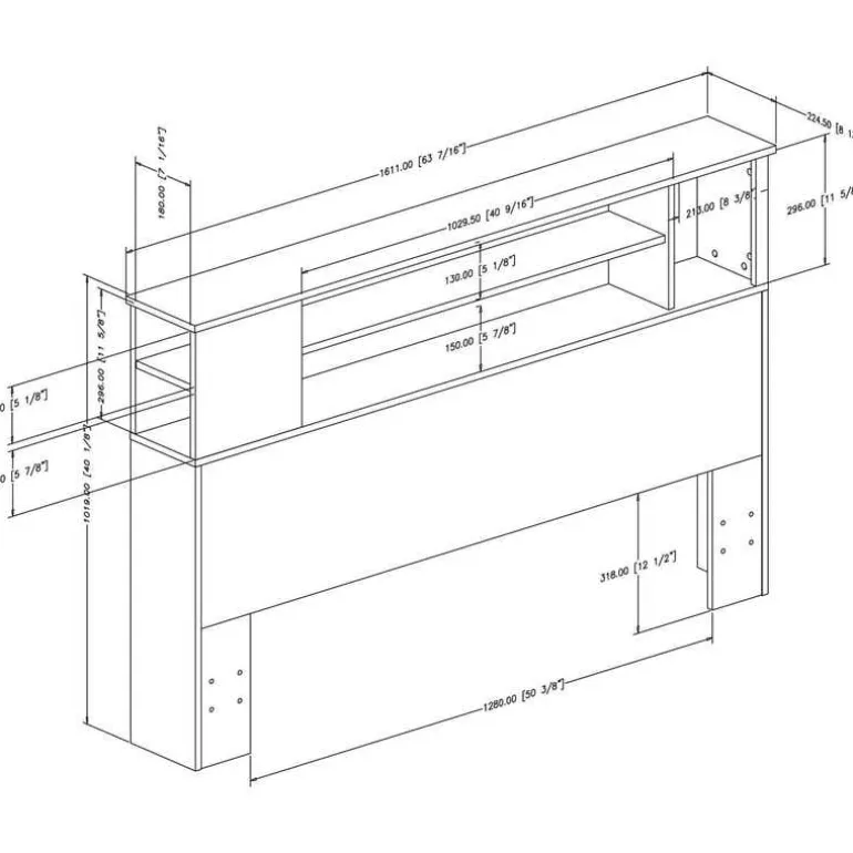 Full/Queen Bookcase Headboard (54/60'') - South Shore