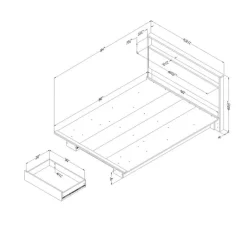Full/Queen Platform Bed with Headboard (54