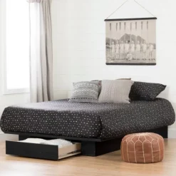 Full/Queen Platform Bed with 1-Drawer Storage (54"/60") - South Shore