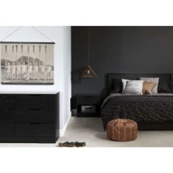 Full/Queen Platform Bed with 1-Drawer Storage (54"/60") - South Shore