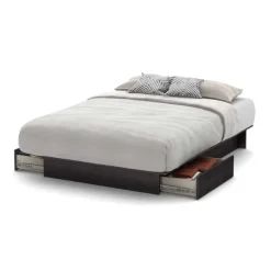 Full/Queen Platform Bed with 2-Drawer Storage (54/60'') - South Shore