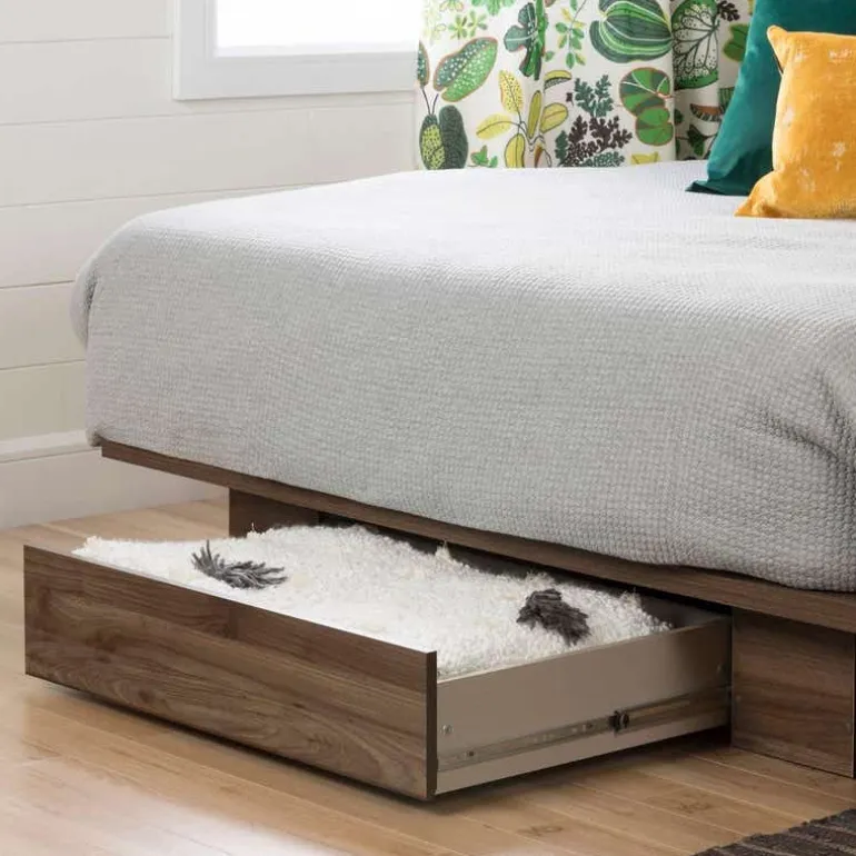 Full/Queen Platform Bed with 1-Drawer Storage (54"/60") - South Shore