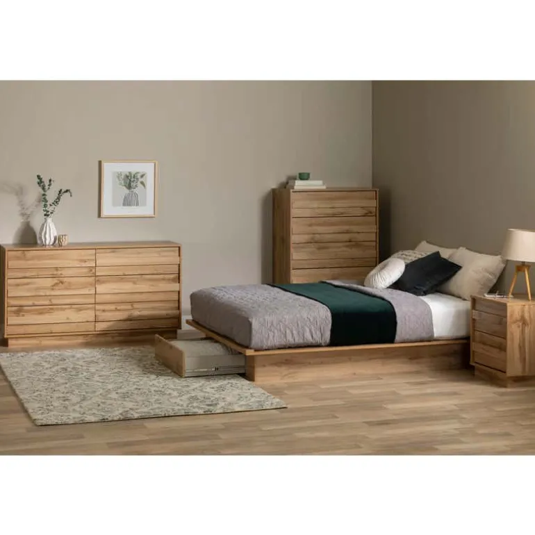 Full/Queen Platform Bed with 1-Drawer Storage (54"/60") - South Shore