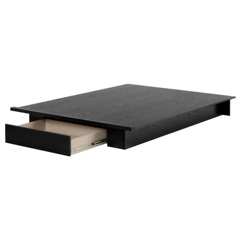 Full/Queen Platform Bed with 1-Drawer Storage (54"/60") - South Shore