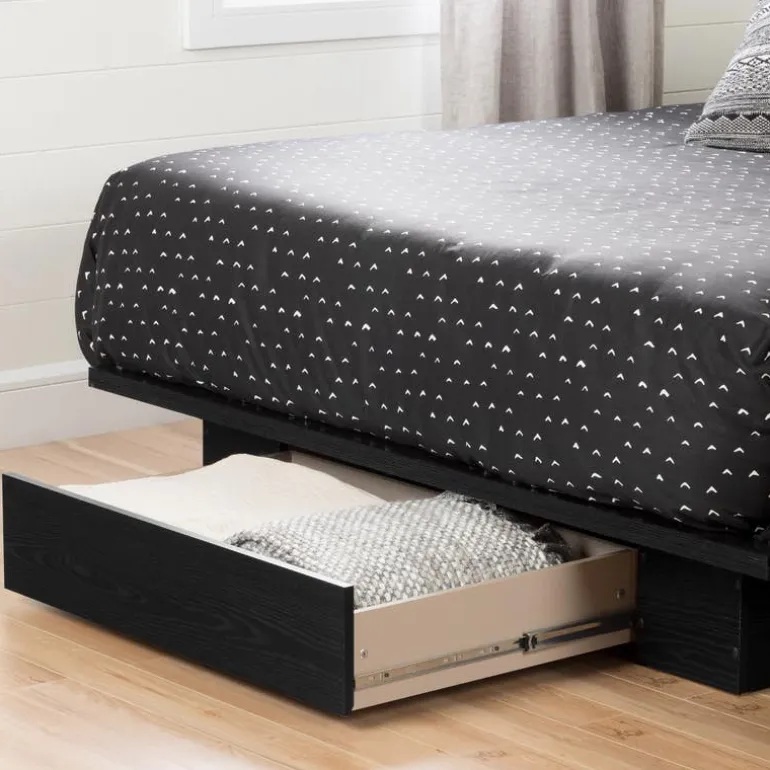 Full/Queen Platform Bed with 1-Drawer Storage (54"/60") - South Shore