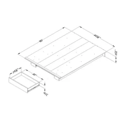 Full/Queen Platform Bed with 1-Drawer Storage (54