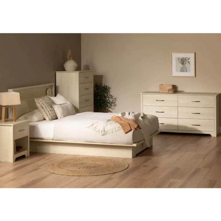 Full/Queen Platform Bed with 1-Drawer Storage (54"/60") - South Shore