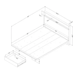 Full/Queen Platform Bed with 1-Drawer Storage and Headboard (54