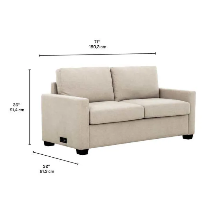 Full-Size Sleeper Sofa with USB Ports