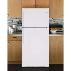 GE 18 Cu Ft 30 In Refrigerator White Top Freezer - GTE18FTLKWW