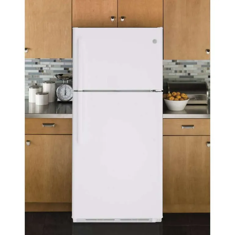 GE 18 Cu Ft 30 In Refrigerator White Top Freezer - GTE18FTLKWW