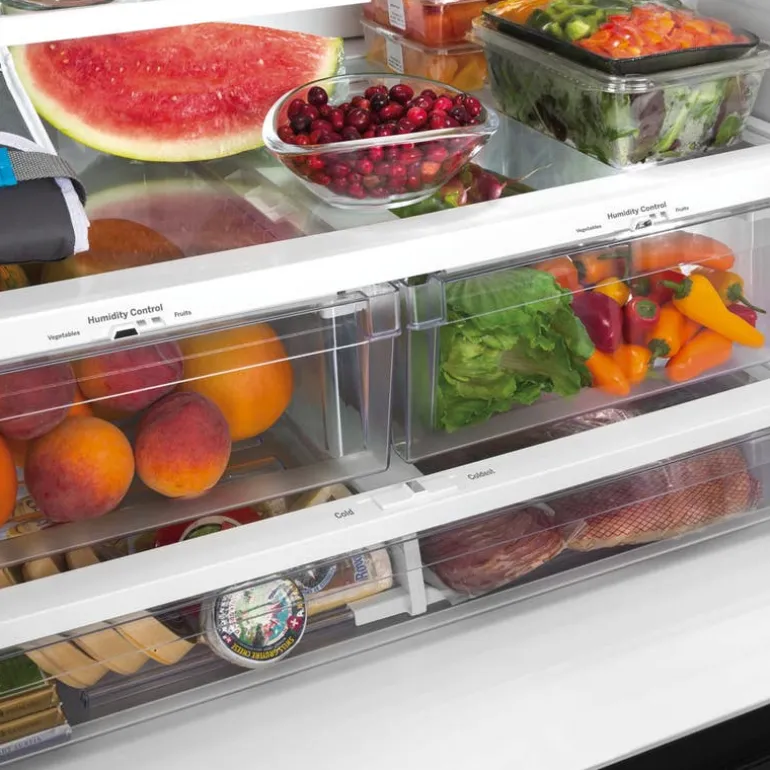GE 21,9 Cu Ft 36 In Refrigerator Stainless Steel Bottom Freezer, French door - GWE22JYMFS