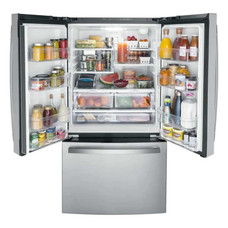 GE 21,9 Cu Ft 36 In Refrigerator Stainless Steel Bottom Freezer, French door - GWE22JYMFS
