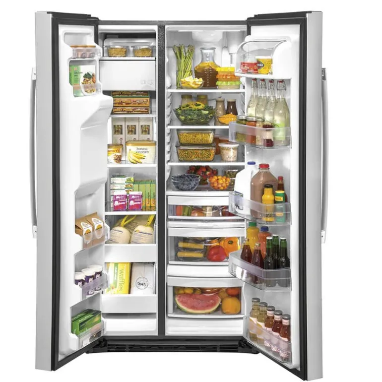 GE 25.1 Cu Ft 36 In Refrigerator Stainless Steel Side by side - GSS25IYNFS