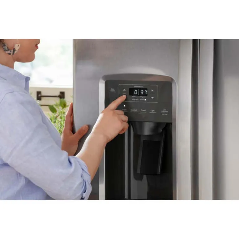 GE 23,2 Cu Ft 33 In Refrigerator Stainless Steel Side by side - GSS23GYPFS