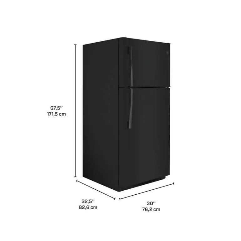 GE 18 Cu Ft 30 In Refrigerator White Top Freezer - GTE18FTLKBB