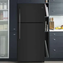 GE 18 Cu Ft 30 In Refrigerator White Top Freezer - GTE18FTLKBB