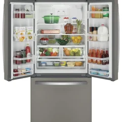 GE 18.6 Cu Ft 33 In Refrigerator Slate Bottom Freezer - GWE19JMLES