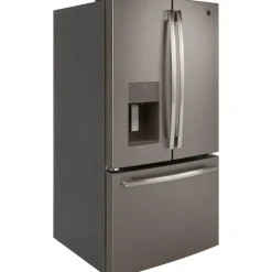 GE 25.5 Cu Ft 36 In Refrigerator Slate Bottom Freezer, French door - GFE26JMMES
