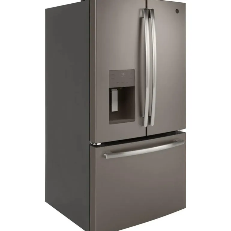 GE 25.5 Cu Ft 36 In Refrigerator Slate Bottom Freezer, French door - GFE26JMMES
