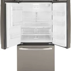GE 25.5 Cu Ft 36 In Refrigerator Slate Bottom Freezer, French door - GFE26JMMES