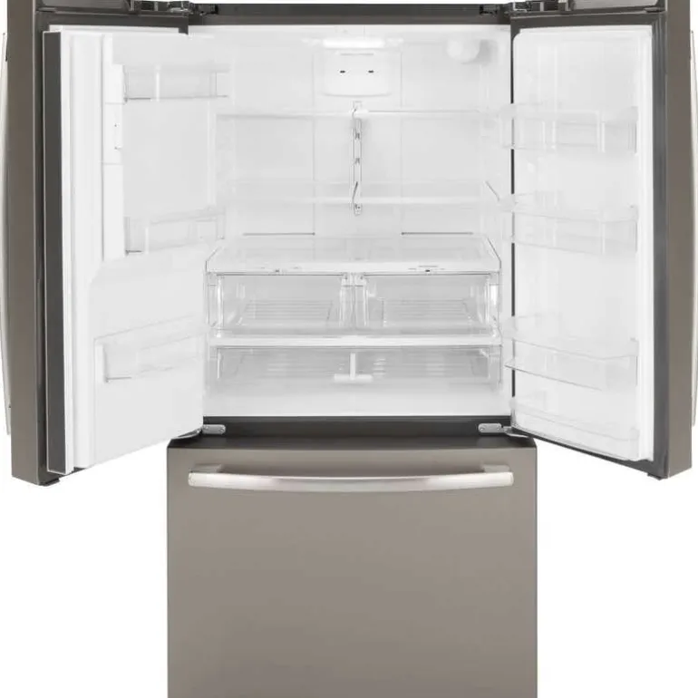 GE 25.5 Cu Ft 36 In Refrigerator Slate Bottom Freezer, French door - GFE26JMMES