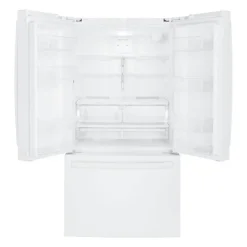 GE 26.7 Cu Ft 36 In Refrigerator White Bottom Freezer, French door - GNE27JGMWW