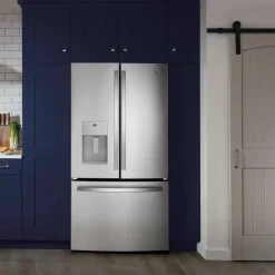 GE 25.6 Cu Ft 36 In Refrigerator Stainless Steel Bottom Freezer, French door - GFE26JYMFS
