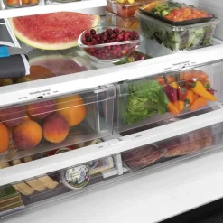 GE 27 Cu Ft 36 In Refrigerator Slate Bottom Freezer, French door - GNE27JMMES