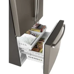 GE 27 Cu Ft 36 In Refrigerator Slate Bottom Freezer, French door - GNE27JMMES