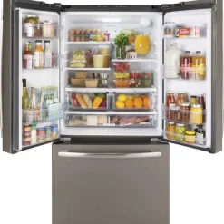 GE 27 Cu Ft 36 In Refrigerator Slate Bottom Freezer, French door - GNE27JMMES