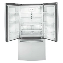 GE 18.6 Cu Ft 33 In Refrigerator Stainless Steel Bottom Freezer, French door - GWE19JYLFS