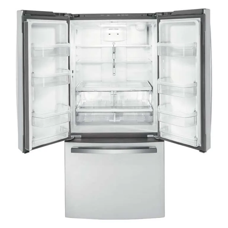 GE 18.6 Cu Ft 33 In Refrigerator Stainless Steel Bottom Freezer, French door - GWE19JYLFS
