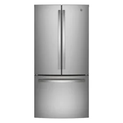 GE 18.6 Cu Ft 33 In Refrigerator Stainless Steel Bottom Freezer, French door - GWE19JYLFS
