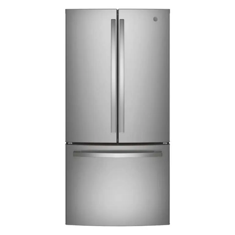 GE 18.6 Cu Ft 33 In Refrigerator Stainless Steel Bottom Freezer, French door - GWE19JYLFS