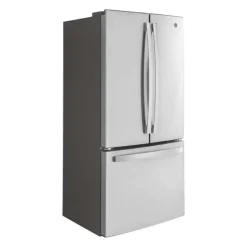 GE 18.6 Cu Ft 33 In Refrigerator Stainless Steel Bottom Freezer, French door - GWE19JYLFS