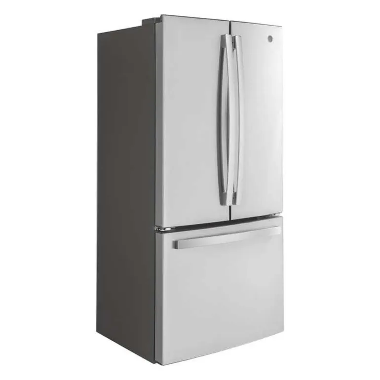 GE 18.6 Cu Ft 33 In Refrigerator Stainless Steel Bottom Freezer, French door - GWE19JYLFS