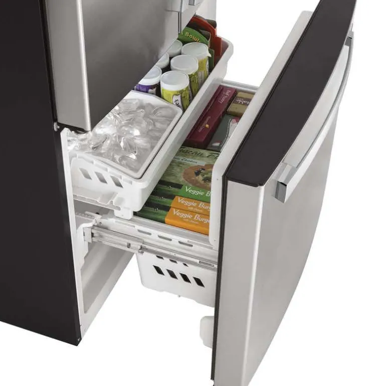 GE 18.6 Cu Ft 33 In Refrigerator Stainless Steel Bottom Freezer, French door - GWE19JYLFS