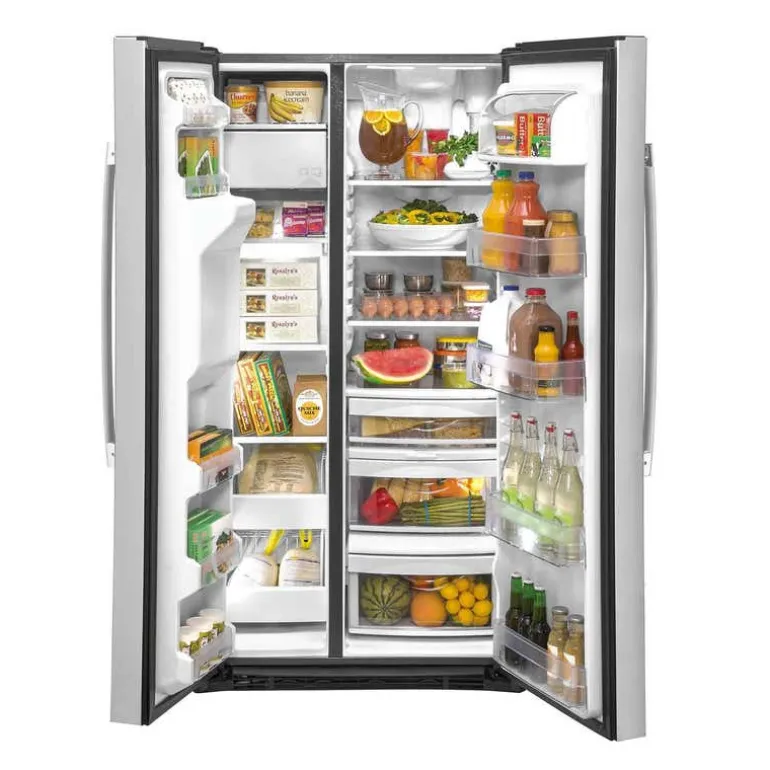 GE 21.8 Cu Ft 36 In Refrigerator Stainless Steel Side by side - GZS22IYNFS
