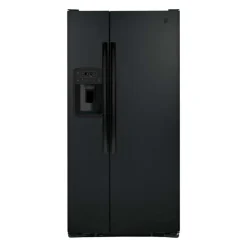 GE 23.2 Cu Ft 33 In Refrigerator Black Side by side - GSS23GGPBB