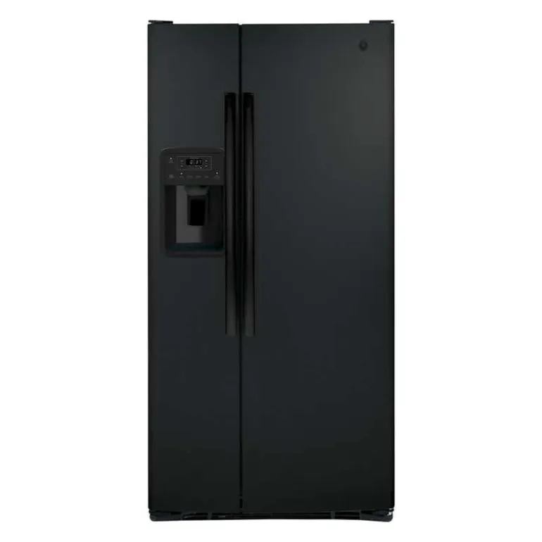 GE 23.2 Cu Ft 33 In Refrigerator Black Side by side - GSS23GGPBB