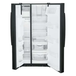 GE 23.2 Cu Ft 33 In Refrigerator Black Side by side - GSS23GGPBB