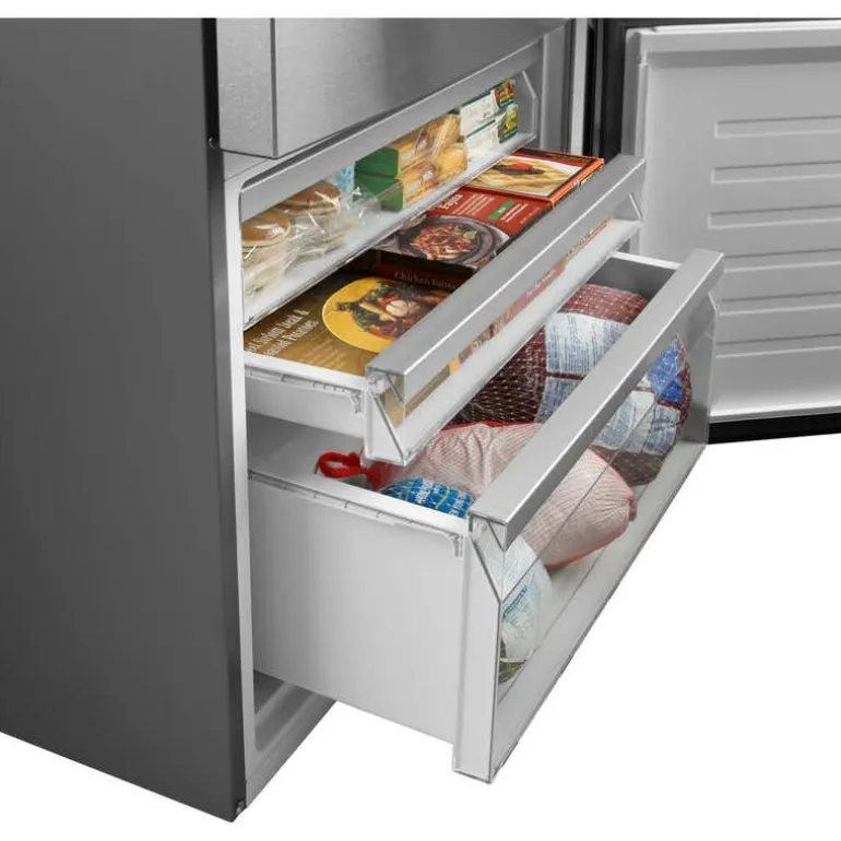 GE 17,7 Cu Ft 31 In Refrigerator Stainless Steel Bottom Freezer - GBE17HYRFS